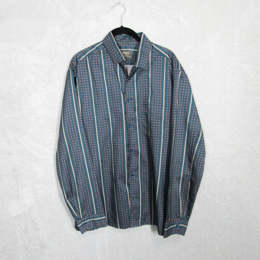 Spire California Shirt Mens Large Vintage Retro Disco Button Up 70S Colorful
